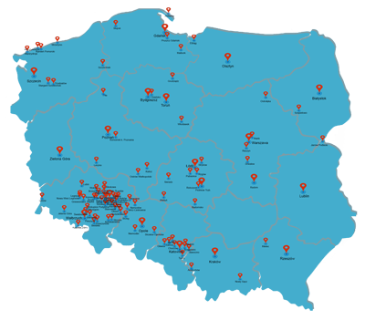 Mapa zasięgu